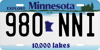 MN license plate 980NNI