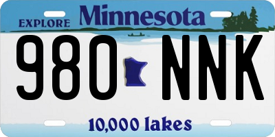 MN license plate 980NNK