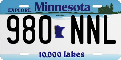 MN license plate 980NNL