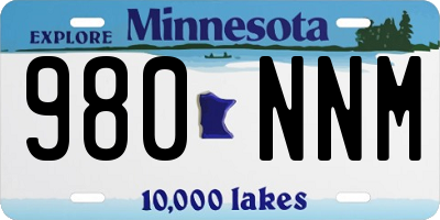 MN license plate 980NNM
