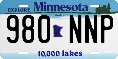 MN license plate 980NNP