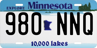MN license plate 980NNQ