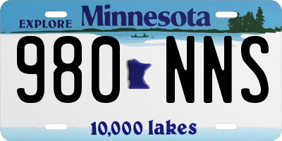 MN license plate 980NNS