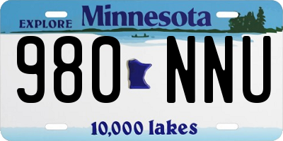 MN license plate 980NNU