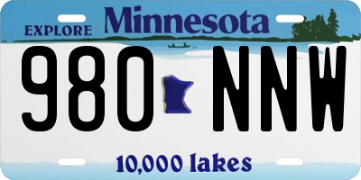 MN license plate 980NNW