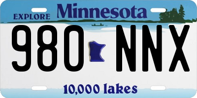 MN license plate 980NNX