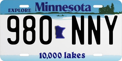 MN license plate 980NNY