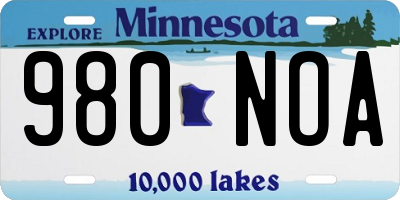 MN license plate 980NOA