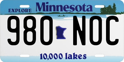MN license plate 980NOC