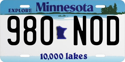 MN license plate 980NOD