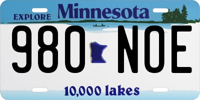 MN license plate 980NOE