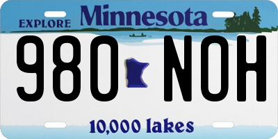 MN license plate 980NOH