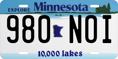 MN license plate 980NOI