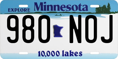 MN license plate 980NOJ