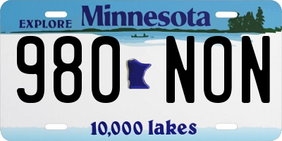MN license plate 980NON