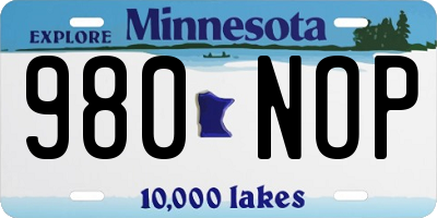 MN license plate 980NOP