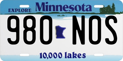 MN license plate 980NOS
