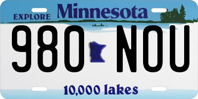 MN license plate 980NOU