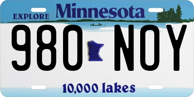 MN license plate 980NOY