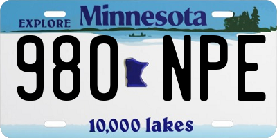 MN license plate 980NPE
