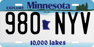 MN license plate 980NYV