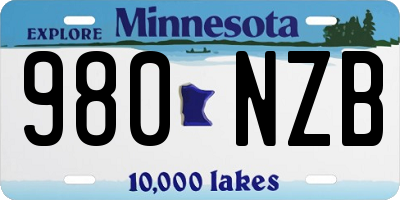 MN license plate 980NZB