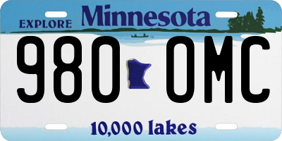 MN license plate 980OMC