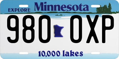 MN license plate 980OXP