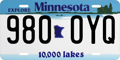 MN license plate 980OYQ