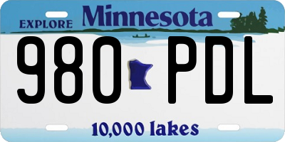 MN license plate 980PDL