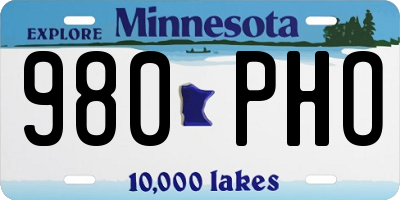 MN license plate 980PHO