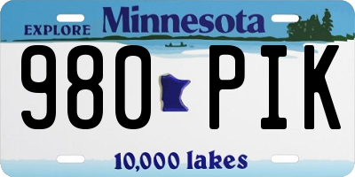 MN license plate 980PIK