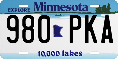 MN license plate 980PKA