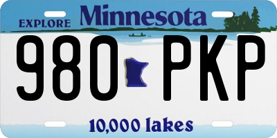 MN license plate 980PKP