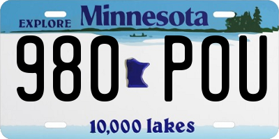 MN license plate 980POU