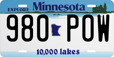 MN license plate 980POW