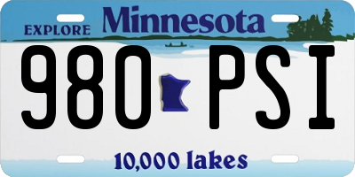 MN license plate 980PSI