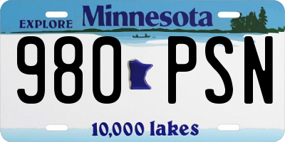 MN license plate 980PSN