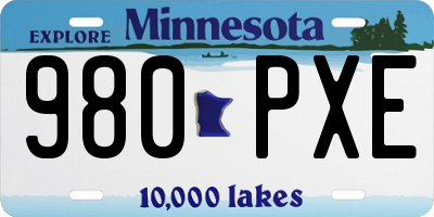 MN license plate 980PXE