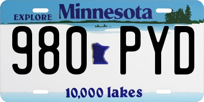MN license plate 980PYD