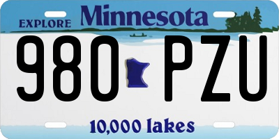 MN license plate 980PZU