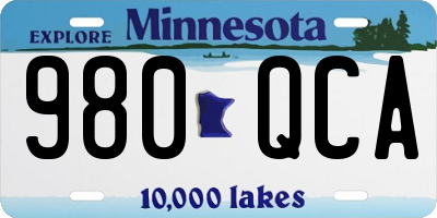 MN license plate 980QCA