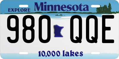 MN license plate 980QQE