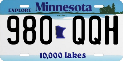 MN license plate 980QQH