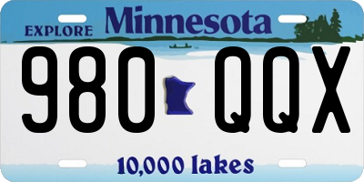 MN license plate 980QQX