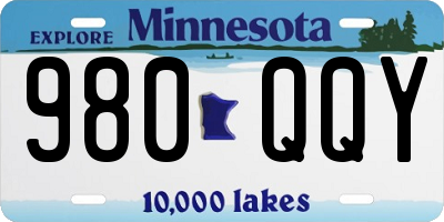 MN license plate 980QQY