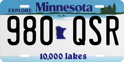 MN license plate 980QSR