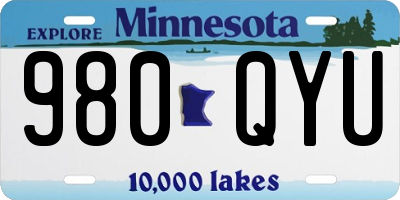 MN license plate 980QYU