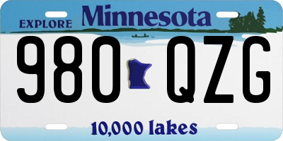 MN license plate 980QZG