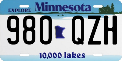 MN license plate 980QZH